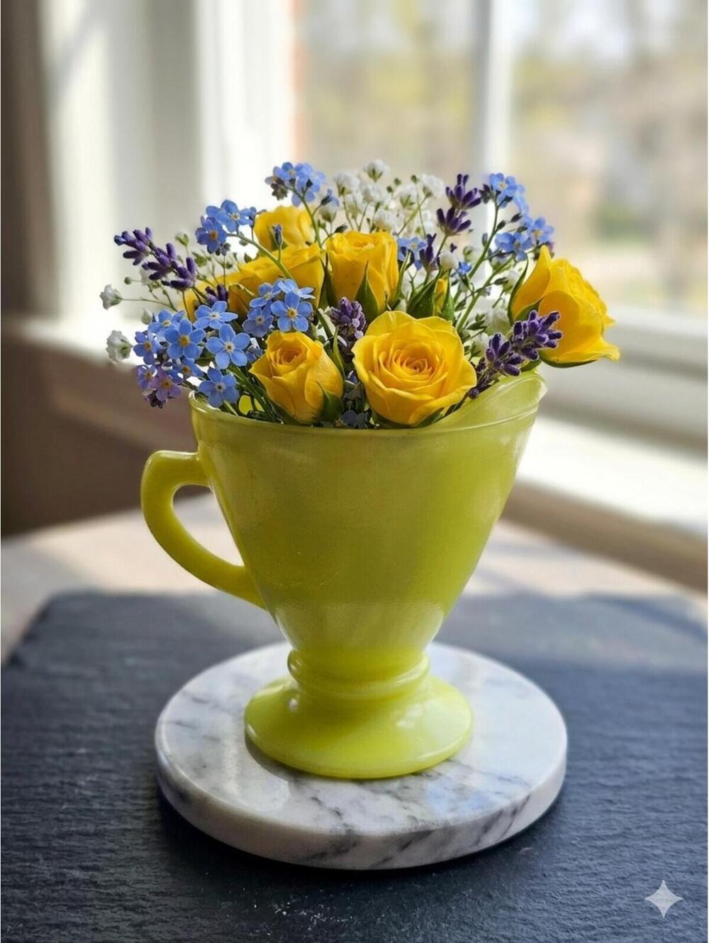 Vintage Hazel Atlas Ovide Chartreuse Yellow Creamer, Platonite Milk Glass MCM